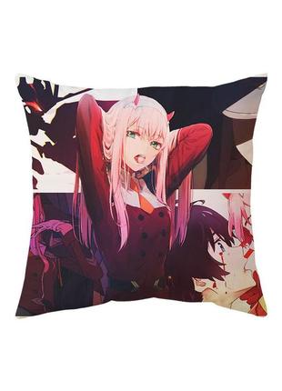 Подушка zero two aниме милый во франкcе darling in the franxx 40*40 см (р0288)