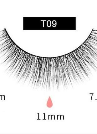 Многоразовые накладные ресницы классические 2d модель t09  + липкий маркер подводка2 фото