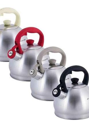Чайник нержавеющий со свистком 2 литра mix 0693n "kamille"