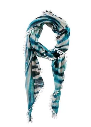 41228 легкий шарф с помпонами oriflame орифлейм