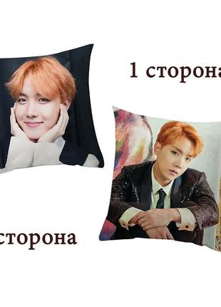 Подушка kpop bts джей-хоуп чон хосок двухсторонняя 40*40 см (p0016)