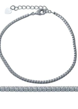 Срібний жіночий браслет куб.цирконієм