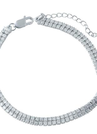 Срібний жіночий браслет куб.цирконієм