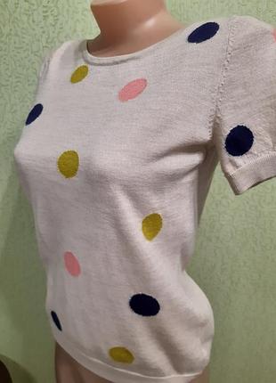 Вовняний джемпер з короткими рукавами 100% мериносова шерсть