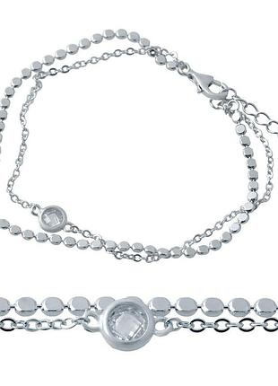 Срібний жіночий браслет куб.цирконієм