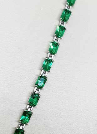 Браслет серебряный с nano изумрудом 18 11,02 г