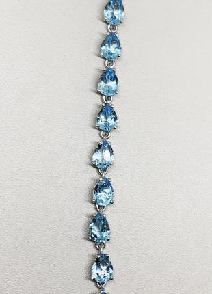 Браслет срібний з блакитним топазом 19 12,66 г
