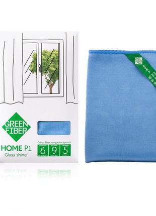 Серветка greenway green fiber home p1, файбер для скла, блакитний (08009)