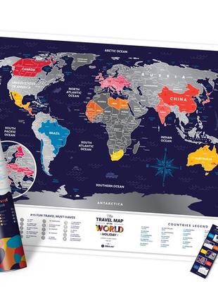 Скретч карта мира travel map holiday1 фото