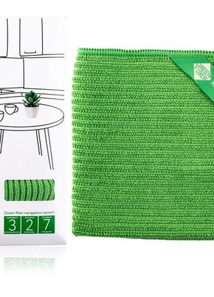 Салфетка greenway green fiber home s3, файбер ребристый, зеленый (08025)