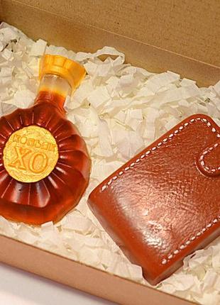 Набор мыла "коньяк и портмоне"