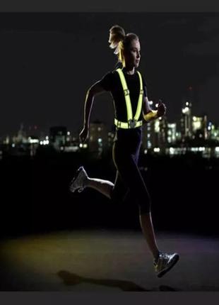 Светоотражающий жилет, эластичный тянущийся пояс для спорта / бега со светоотражающей лентой onride loadstar3 фото
