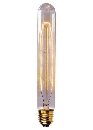 Лампа накаливания эдисона e27 t30(225мм)-40w amber 220v/ винтажная лампа