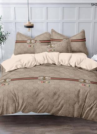 Семейный комплект постельного белья 100% бязь, коричневый гуччи | постельное белье, хлопок