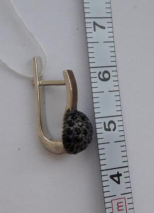 Комплект набор серебряный с куб. цирконами и золотой пластиной серьги и колечко в размере 18,5