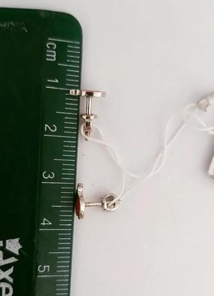 Серебряные сережки пусеты "яблочко" с эмалью серьги-вкрутки детские серьги6 фото