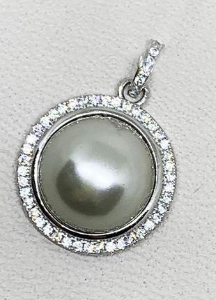 Кулон срібний з перлами і кубічним цирконієм 3,88 г