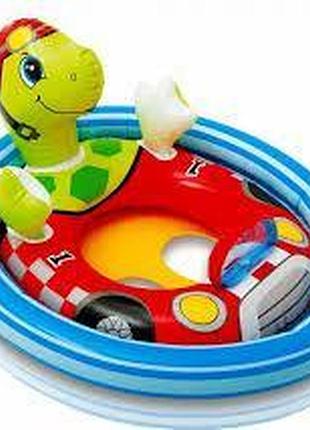 Детский надувной круг-ходунки плотик intex черепаха