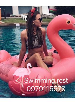 Надувной плот матрас intex мега-остров розовый фламинго