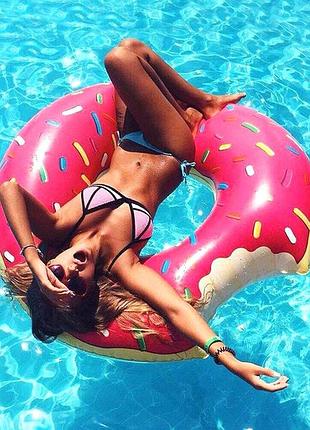Надувной круг пончик 120 см с ручками