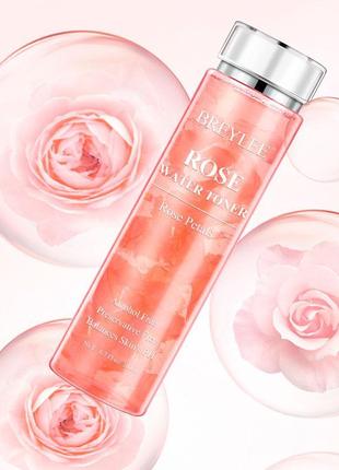 Тоник с лепестками роз breylee rose water toner 200 мл для лица5 фото