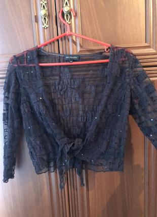 Милая коричневая кофта на завязке l блуза