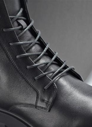 Женские модные зимние кожаные ботинки черные corso vito 0215676245 фото
