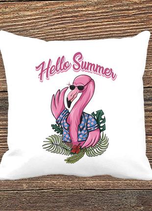 Подушка з принтом "hello summer"1 фото