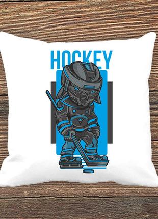 Подушка з принтом "hockey"1 фото