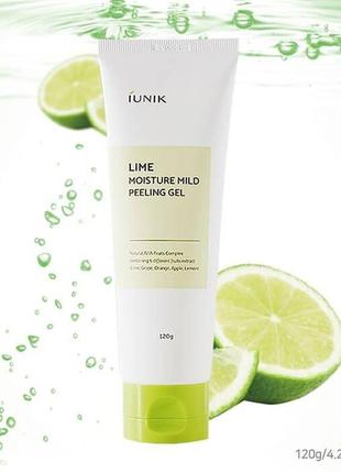 Увлажняющий пилинг-гель с лаймом iunik lime moisture mild peeling gel 120 мл4 фото