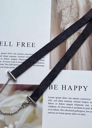 Чокер на шию чорний з фіолетовим переливом