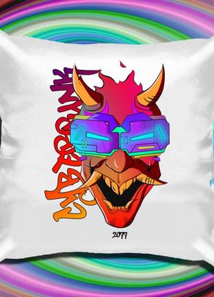 Атласна подушка із принтом "cyberpunk (малюнок)" push it