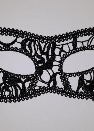 Черная ажурная, кружевная маска на глаза. венецианская маска  на лицо для карнавалов, вечеринок и фотосессий.