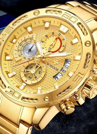 Часы мужские наручные цвет золотой6 фото