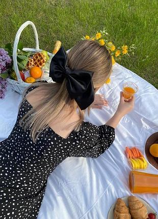 Великий чорний luxury бант - прикраса для волосся від my scarf