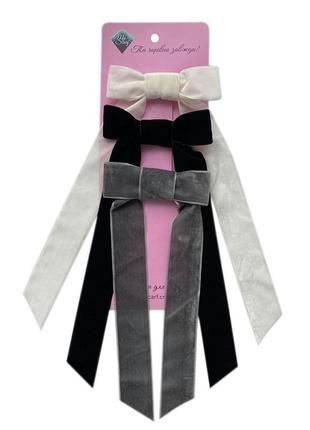 Набір з 3-х оксамитових бантиків my scarf