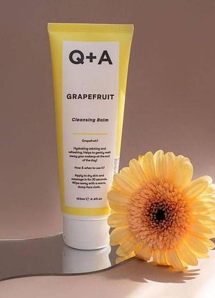 Бальзам очищувальний для обличчя з грейпфрутом q+a grapefruit cleansing balm, 125ml