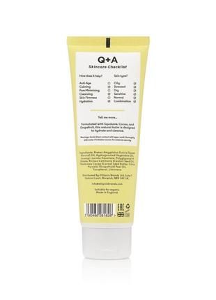 Бальзам очищающий для лица с грейпфрутом q+a grapefruit cleansing balm 125ml3 фото