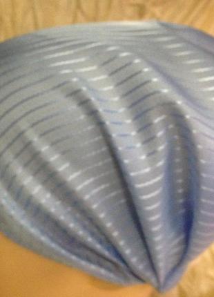 Косынка повязка солоха на резинке цвет голубой4 фото