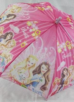 Зонт для девочки  "барби" со свистком на 8 спиц цвет розовый