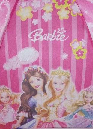 Зонт для девочки  "барби" со свистком на 8 спиц цвет розовый3 фото