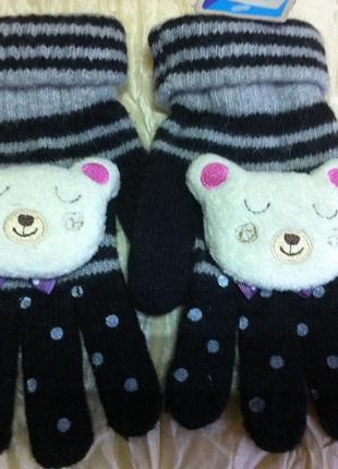 Жіночі одинарні рукавички з ангорової вовни з мишком