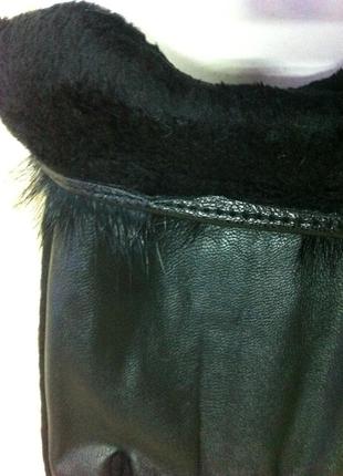 Перчатки женские из кожзама и кашемира,подкладка плюш