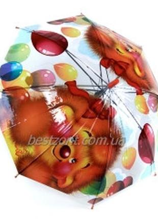 Зонтик для мальчиков тачки  полуавтомат прозрачный  на 8 спиц со свистком4 фото