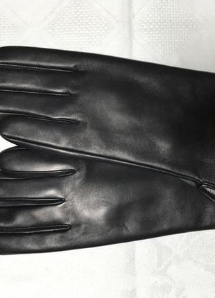 Женские чёрные перчатки  лайка из натуральной кожи оленя 6.52 фото