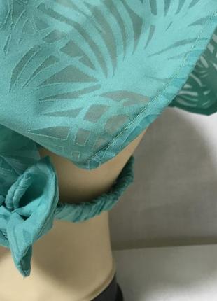 Косынка повязка солоха хлопковая на резинке цвет зелёный