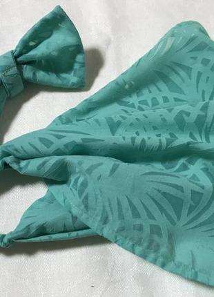 Косынка повязка солоха хлопковая на резинке цвет зелёный