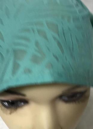 Косынка повязка солоха хлопковая на резинке цвет зелёный