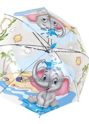 Детский прозрачный  зонтик с зверятами со свистком6 фото