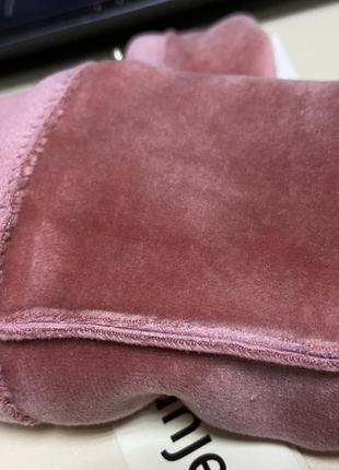 Перчатки женские эко замша удлиненные "сенсор" для телефонов розовые  и беж2 фото